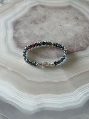 ✨Ocean Reef Handmade Dainty Beaded Bracelet with Leaf Clasp✨